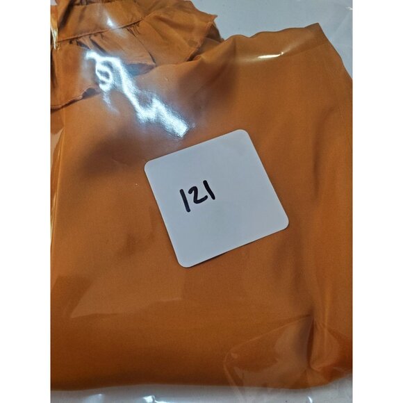 J. Crew Gold Silk Ruffle Neck Blouse Sleeveless Button Up Top Size 6 Preppy - Picture 13 of 13